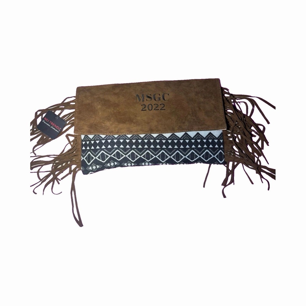 NU TRENDZ Crossbody Clutch Bag MSGC 2022 - Aztec Fringe Woven - Boho Western